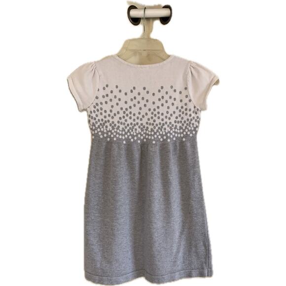 Gray Polka Dot Kids Dress - Picture 2 of 15